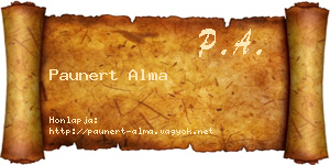 Paunert Alma névjegykártya